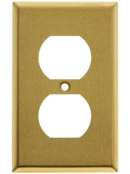Classic Single Duplex Cover Plate In Pressed Brass or Steel